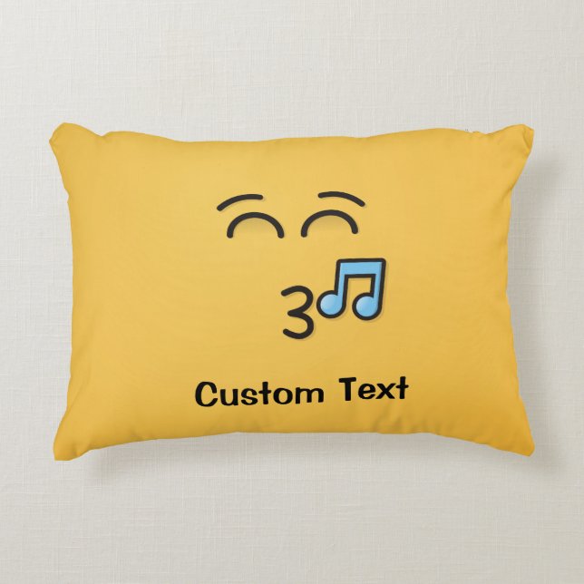 Whistling Face with Smiling Eyes Decorative Pillow (Front)