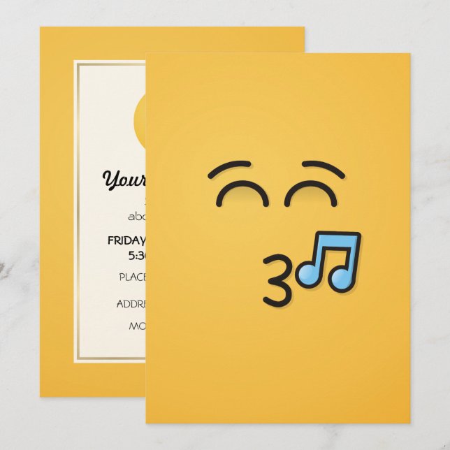 Whistling Face with Smiling Eyes Invitation (Front/Back)