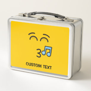 Whistling Face with Smiling Eyes Metal Lunch Box