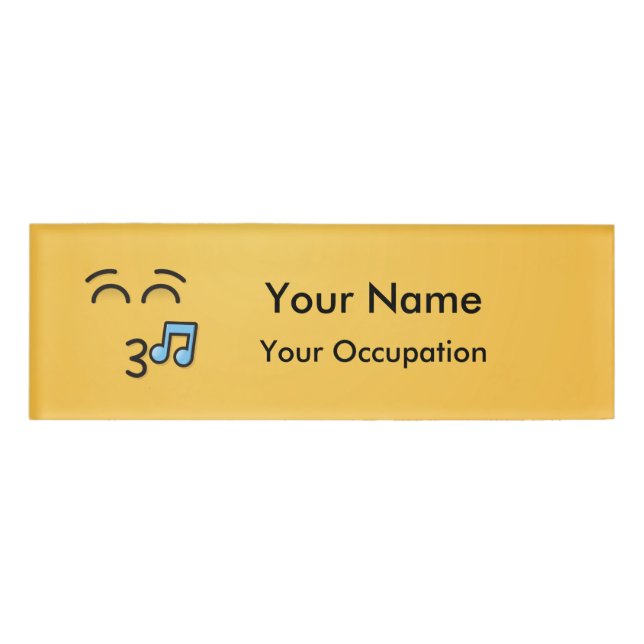 Whistling Face with Smiling Eyes Name Tag (Front)