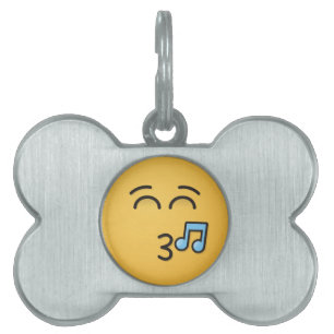 Whistling Face with Smiling Eyes Pet Name Tag