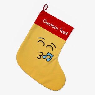 Whistling Face with Smiling Eyes Small Christmas S Large Christmas Stocking