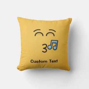 Whistling Face with Smiling Eyes Throw Pillow