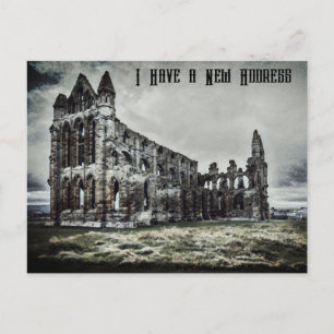 Whitby Abbey Gothic Change of Address Postcard