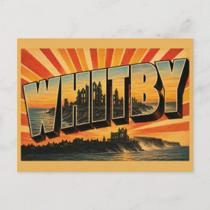 Whitby England Vintage Travel Art Postcard
