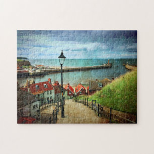 Whitby Harbor from 199 Steps Jigsaw Puzzle