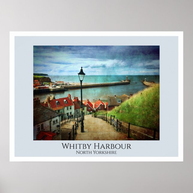 Whitby Harbor from 199 Steps Poster (Front)