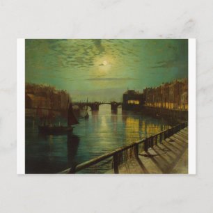 Whitby Harbour by Moonlight John Atkinson Grimshaw Postcard