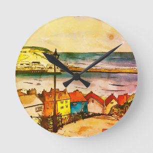 Whitby Yorkshire 199 Steps original Round Clock