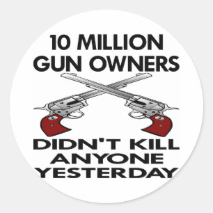 White 10 Million Gun Owners Kill Classic Round Sticker