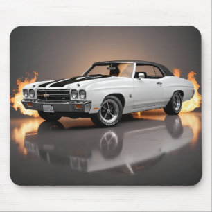 White 1970 Chevelle SS Convertible Mouse Pad