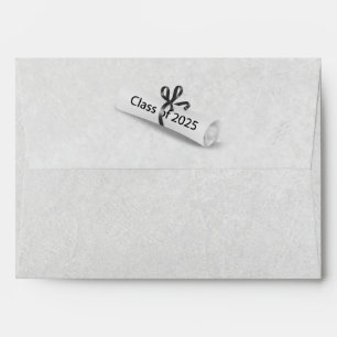 White 2024 Diploma with Black Bow  Envelope