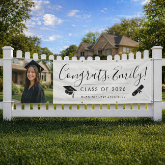 WHITE 2026 | Graduation Banner with Photo