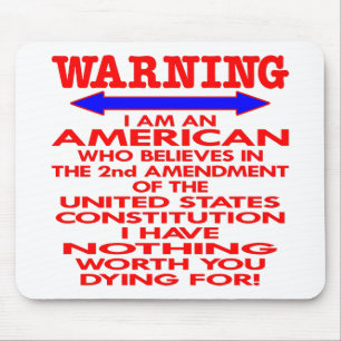 White 2nd Amendment American Mouse Pad