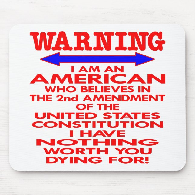 White 2nd Amendment American Mouse Pad (Front)