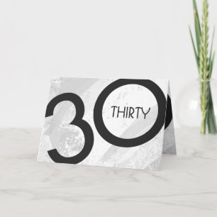 White 30 Decade Birthday Card