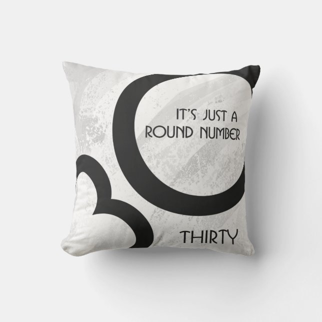 White 30 Decade Birthday Cushion (Front)