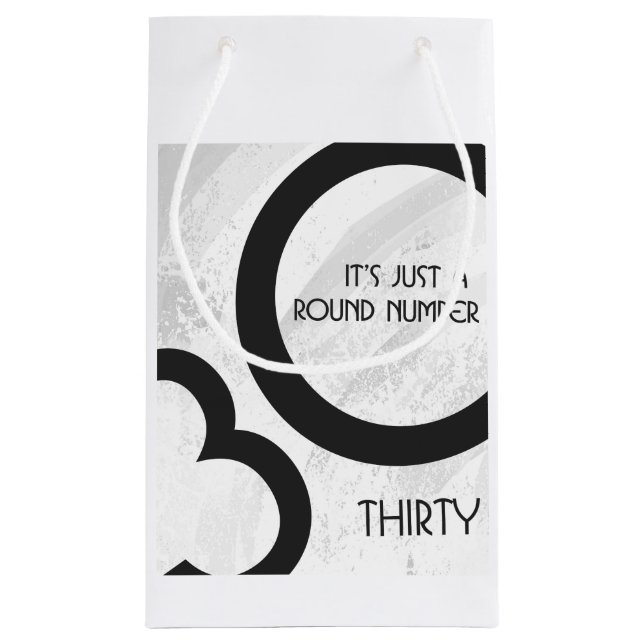 White 30 Decade Birthday Small Gift Bag (Back)