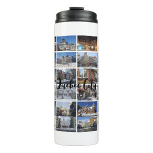 White 36 Photo Collage Grid Travel Custom Thermal Tumbler