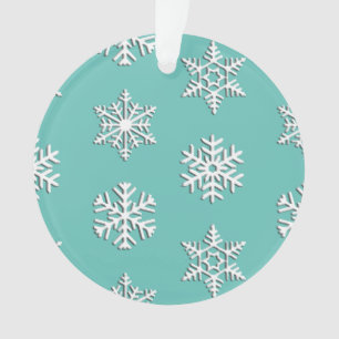 White 3-d snowflakes, Customisable Background Ornament