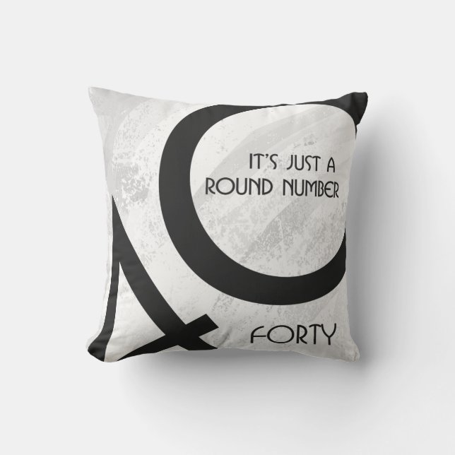 White 40 Decade Birthday Cushion (Front)
