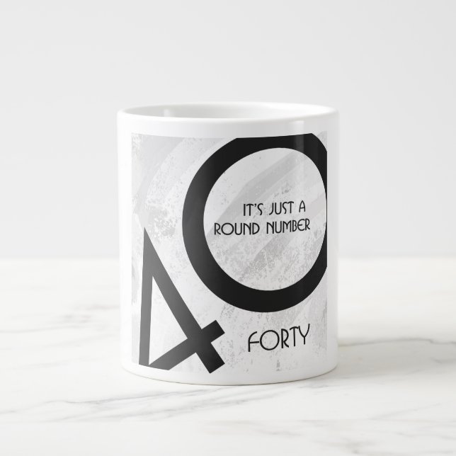 White 40 Decade Birthday Large Coffee Mug (Front)