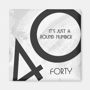 White 40 Decade Birthday Magnet