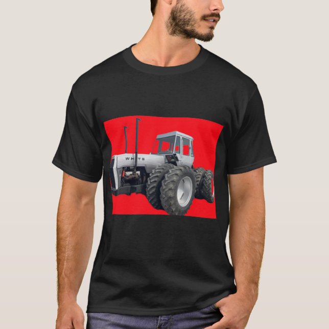 White 4-150 tractor T-Shirt (Front)