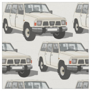White 4X4 Truck Fabric