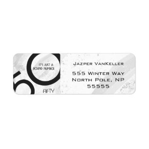 White 50 Decade Birthdday Return Address Label