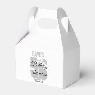 White 50th Any Age Birthday Party Custom Favour Box