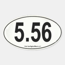 White 5.56 Marathon Type Oval sticker