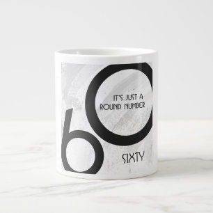 White 60 Decade Birthday Large Coffee Mug