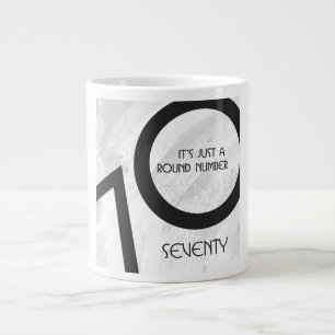 White 70 Decade Birthday Large Coffee Mug