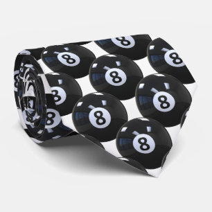 White 8 Ball Billiards Pool Player Cool Tie