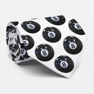 White 8 Ball Billiards Pool Player Cool Tie