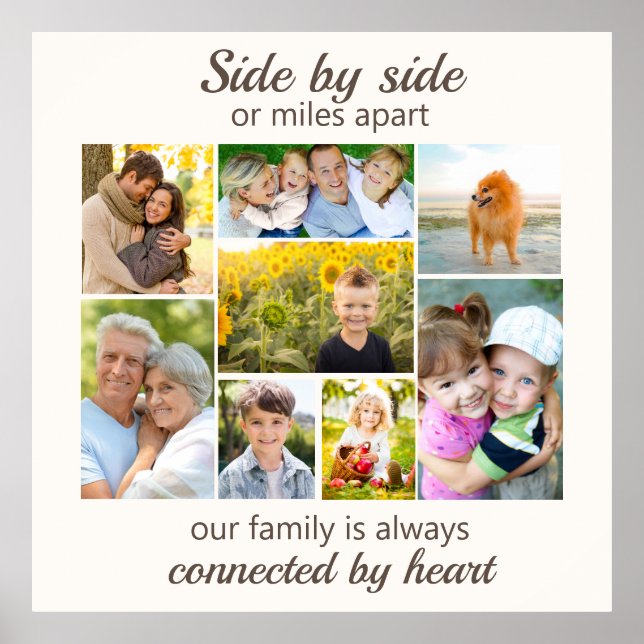 White 8 Family Photo Keepsake Collage Template Poster (Front)