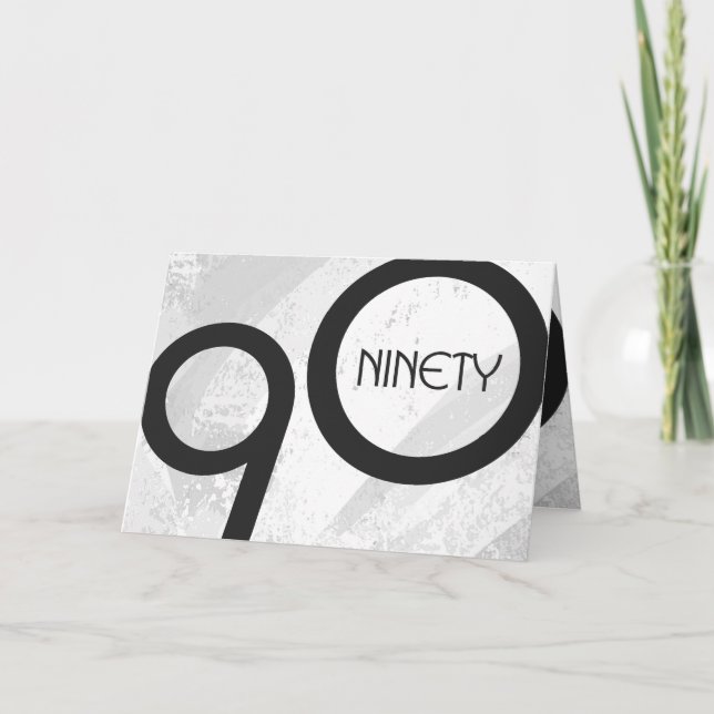 White 90 Decade Birthday Card (Front)