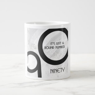 White 90 Decade Birthday Large Coffee Mug