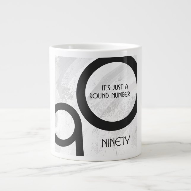 White 90 Decade Birthday Large Coffee Mug (Front)