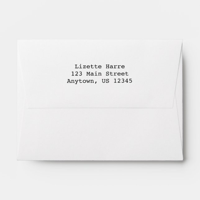 White A6 4x6 Back Flap Return Address Envelopes (Back (Top Flap))