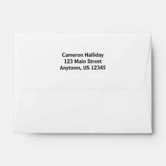 White A6 4x6 Back Flap Return Address Envelopes