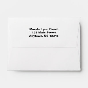 White A6 4x6 Back Flap Return Address Envelopes