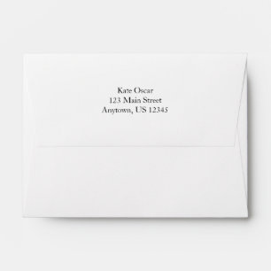 White A6 4x6 Back Flap Return Address Envelopes