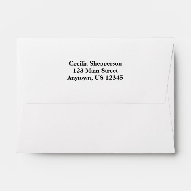 White A6 4x6 Back Flap Return Address Envelopes (Back (Top Flap))