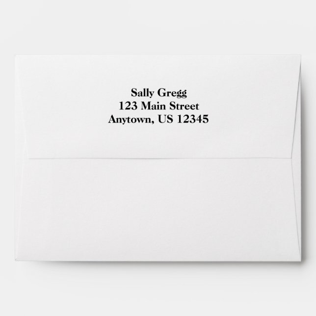 White A7 5x7 Back Flap Return Address Envelopes (Back (Top Flap))