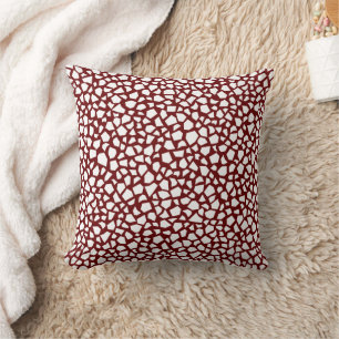 White Abstract Sharp Shards on Maroon Cushion