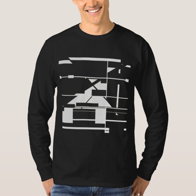White Abstract Subway Map MCM-inspired Labyrinth  T-Shirt (Front)