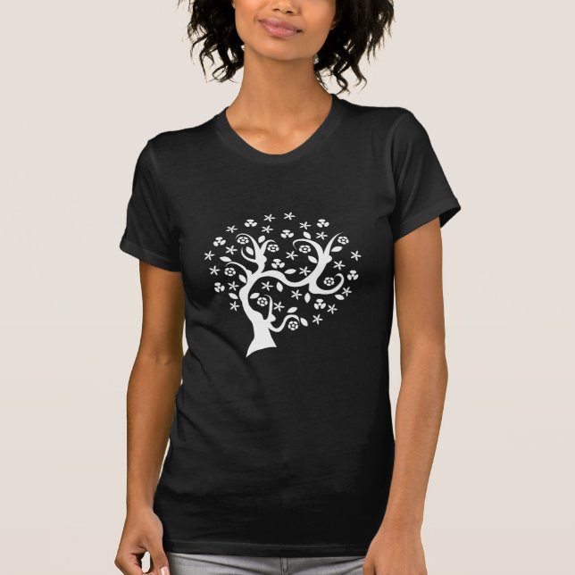 White Abstract Tree T-Shirt (Front)
