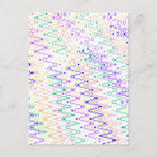 White Abstract Zigzag Postcard